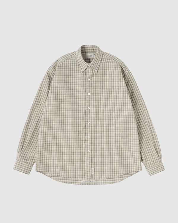 【SEDAN ALL-PURPOSE|セダンオールパーパス】TWILL PLAID BIG BD SHIRT/ツイルプッラドビッグボタンダウンシャツ(BEIGE x GREY , BROWN x OLIVE)