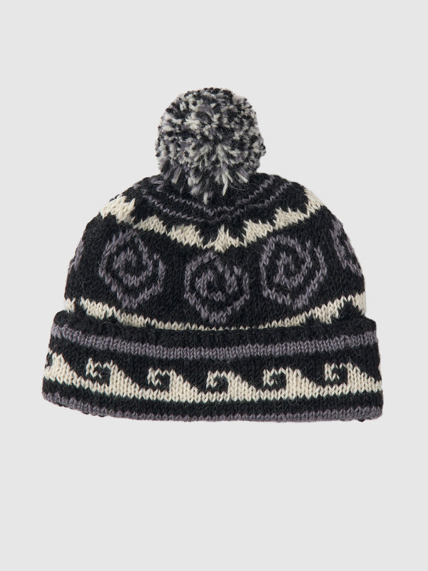 【SEDAN ALL-PURPOSE | セダンオールパーパス】VORTEX HAND KNIT BEANIE/ボルテックスハンドニットビーニー(BLACK)