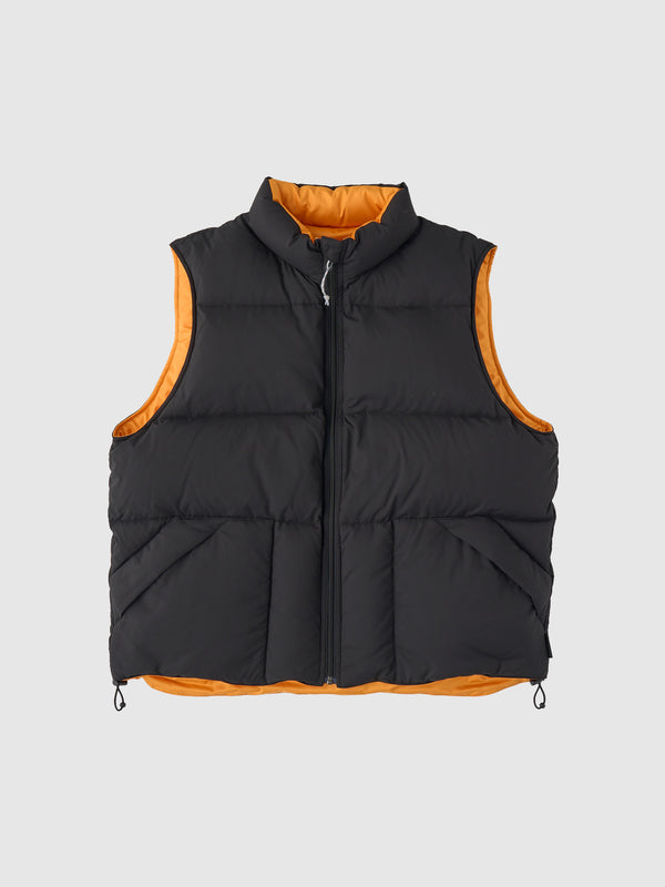 REVERSIBLE DOWN VEST/リバーシブルダウンベスト(BLACK×MANGO)