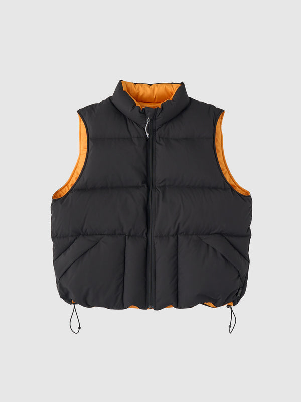 REVERSIBLE DOWN VEST/リバーシブルダウンベスト(BLACK×MANGO)