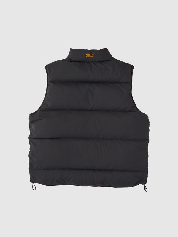 【SEDAN ALL-PURPOSE | セダンオールパーパス】REVERSIBLE DOWN VEST/リバーシブルダウンベスト(BLACK×MANGO)