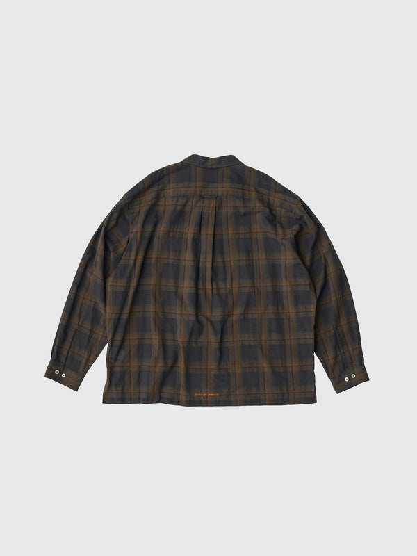 【SEDAN ALL-PURPOSE|セダンオールパーパス】MADRAS PLAID OPEN COLLAR SHIRT/マドラスプレイド オープンカラーシャツ(BLACK/OLIVE)