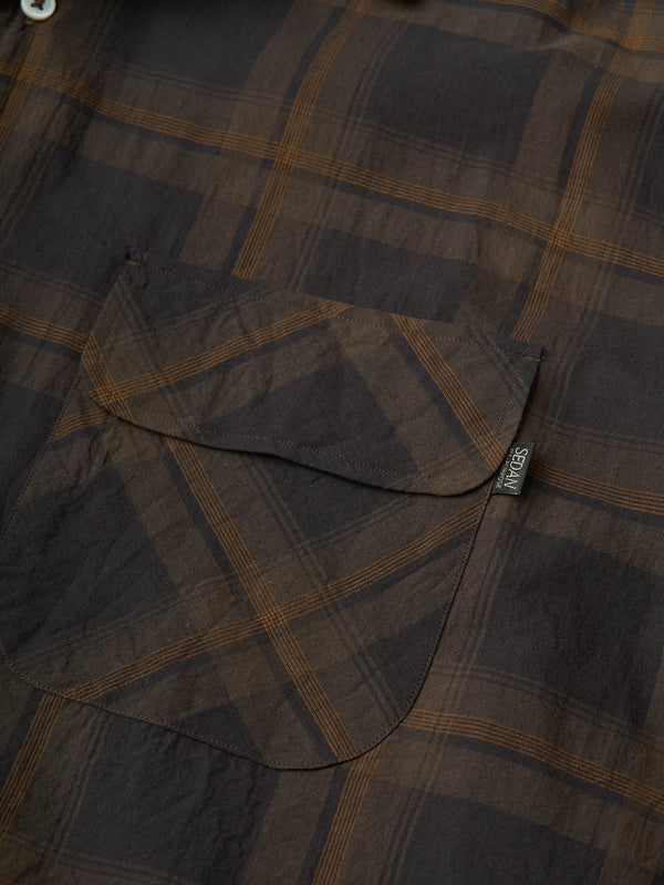 【SEDAN ALL-PURPOSE|セダンオールパーパス】MADRAS PLAID OPEN COLLAR SHIRT/マドラスプレイド オープンカラーシャツ(BLACK/OLIVE)