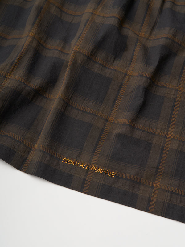 【SEDAN ALL-PURPOSE|セダンオールパーパス】MADRAS PLAID OPEN COLLAR SHIRT/マドラスプレイド オープンカラーシャツ(BLACK/OLIVE)
