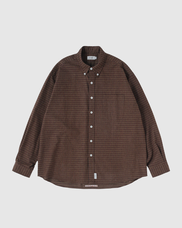 【SEDAN ALL-PURPOSE|セダンオールパーパス】TWILL PLAID BIG BD SHIRT/ツイルプッラドビッグボタンダウンシャツ(BEIGE x GREY , BROWN x OLIVE)