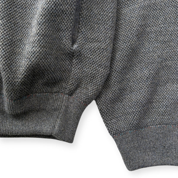 【CREPUSCULE|クレプスキュール】COTTON WOOL MOSS STITCH CARDIGAN/コットンウール モスステッチ カーディガン(BLACK , BLUE GRAY)