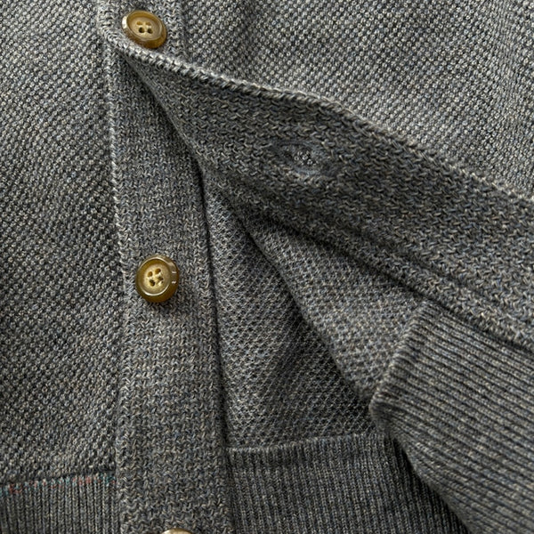 【CREPUSCULE|クレプスキュール】COTTON WOOL MOSS STITCH CARDIGAN/コットンウール モスステッチ カーディガン(BLACK , BLUE GRAY)
