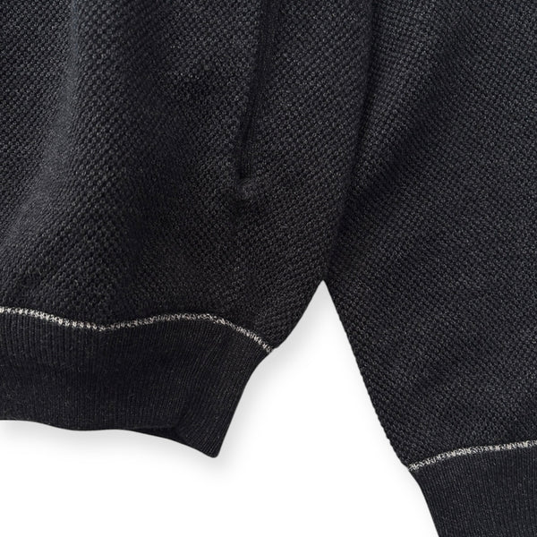 【CREPUSCULE|クレプスキュール】COTTON WOOL MOSS STITCH CARDIGAN/コットンウール モスステッチ カーディガン(BLACK , BLUE GRAY)