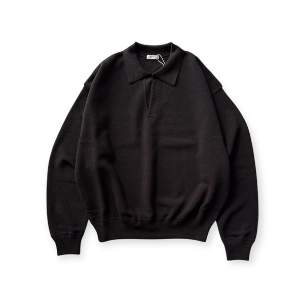 【CREPUSCULE|クレプスキュール】COTTON WOOL MOSS STITCH SKIPPER/コットンウール モスステッチ スキッパー(BLUE GRAY , BURGUNDY , CHARCOAL)