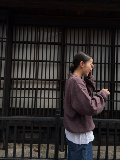【CREPUSCULE|クレプスキュール】COTTON WOOL MOSS STITCH SKIPPER/コットンウール モスステッチ スキッパー(BLUE GRAY , BURGUNDY , CHARCOAL)