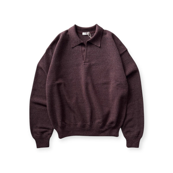 【CREPUSCULE|クレプスキュール】COTTON WOOL MOSS STITCH SKIPPER/コットンウール モスステッチ スキッパー(BLUE GRAY , BURGUNDY , CHARCOAL)