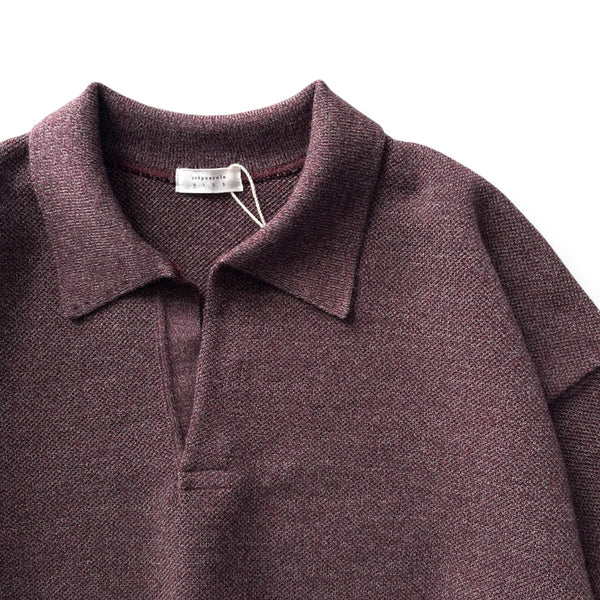 【CREPUSCULE|クレプスキュール】COTTON WOOL MOSS STITCH SKIPPER/コットンウール モスステッチ スキッパー(BLUE GRAY , BURGUNDY , CHARCOAL)