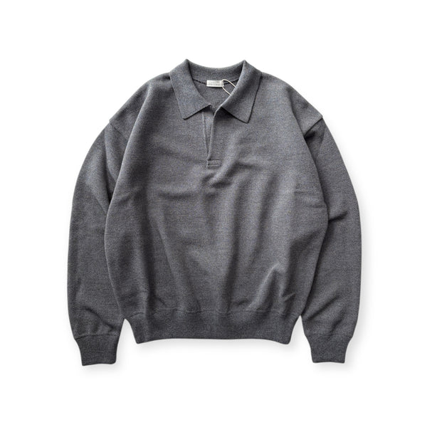 【CREPUSCULE|クレプスキュール】COTTON WOOL MOSS STITCH SKIPPER/コットンウール モスステッチ スキッパー(BLUE GRAY , BURGUNDY , CHARCOAL)