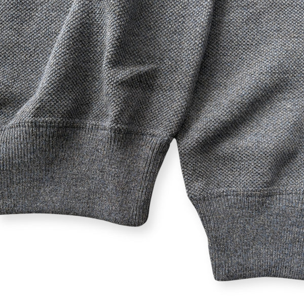【CREPUSCULE|クレプスキュール】COTTON WOOL MOSS STITCH SKIPPER/コットンウール モスステッチ スキッパー(BLUE GRAY , BURGUNDY , CHARCOAL)