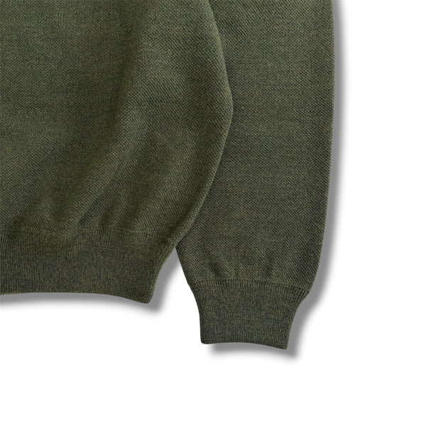 【CREPUSCULE|クレプスキュール】COTTON WOOL MOSS STITCH P/O(KHAKI , NAVY , BROWN , BLACK) 正規取扱店舗 公式オンライン通販 島根 松江 コットンニット 26FW
