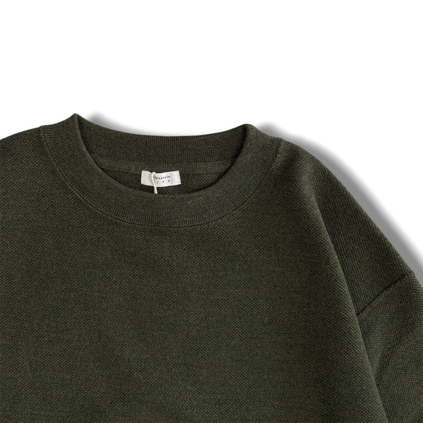 【CREPUSCULE|クレプスキュール】COTTON WOOL MOSS STITCH P/O(KHAKI , NAVY , BROWN , BLACK) 正規取扱店舗 公式オンライン通販 島根 松江 コットンニット 26FW