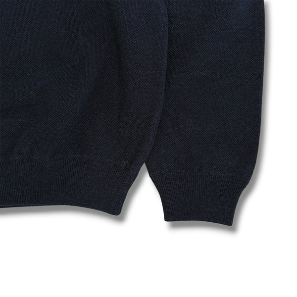 【CREPUSCULE|クレプスキュール】COTTON WOOL MOSS STITCH P/O(KHAKI , NAVY , BROWN , BLACK) 正規取扱店舗 公式オンライン通販 島根 松江 コットンニット 26FW