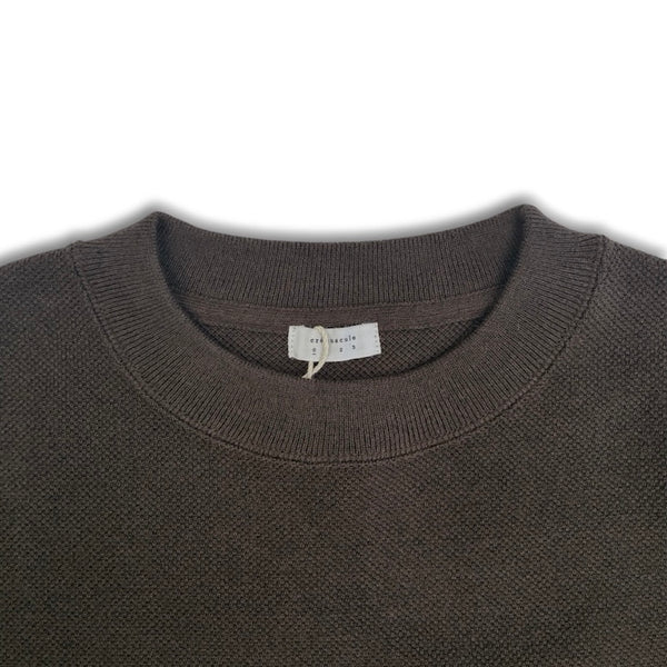 【CREPUSCULE|クレプスキュール】COTTON WOOL MOSS STITCH P/O(KHAKI , NAVY , BROWN , BLACK) 正規取扱店舗 公式オンライン通販 島根 松江 コットンニット 26FW