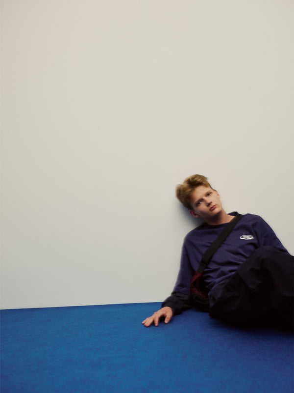 【SEDAN ALL-PURPOSE|セダンオールパーパス】OVAL LOGO LAYERED TEE/オーバルロゴレイヤードL/S Tシャツ(NAVY/CHARCOAL)