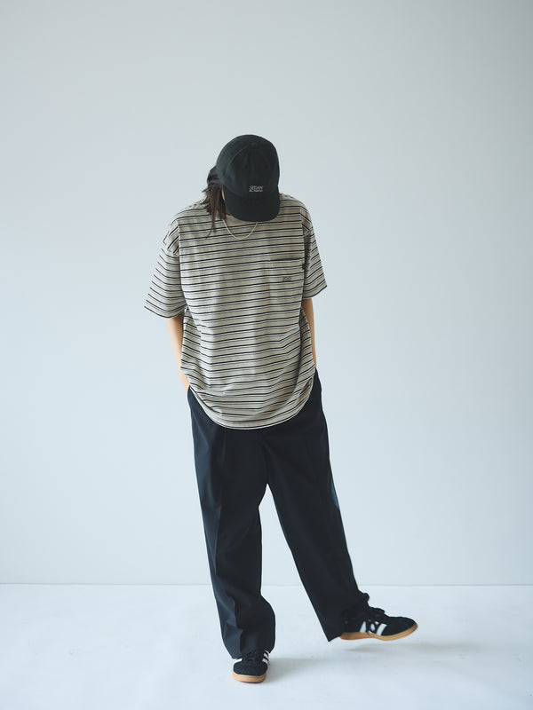 【SEDAN ALL-PURPOSE | セダンオールパーパス】STRIPED S/S POCKET TEE/ストライプS/Sポケットティー(KHAKI/BLACK)