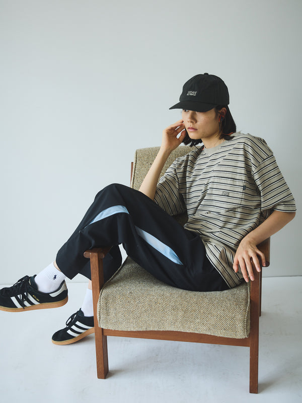 【SEDAN ALL-PURPOSE | セダンオールパーパス】STRIPED S/S POCKET TEE/ストライプS/Sポケットティー(KHAKI/BLACK)