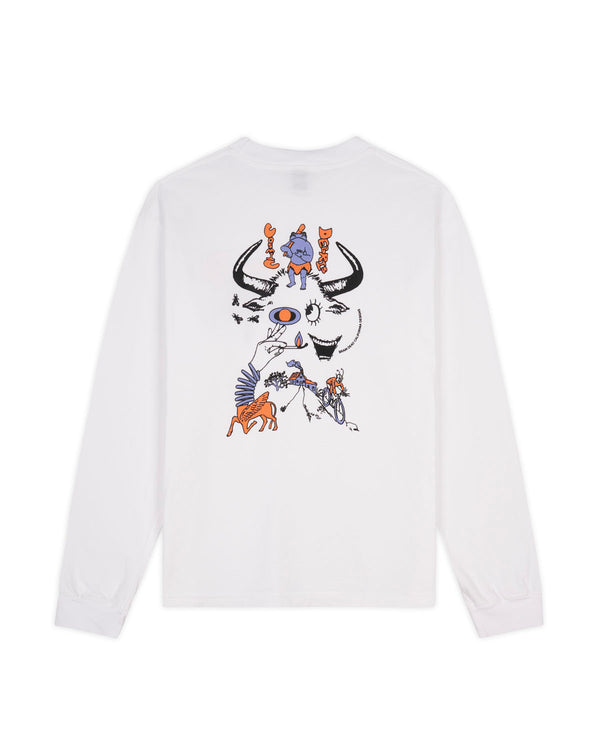 【BRAIN DEAD | ブレインデッド】COSMIC DEBRIS LONG SLEEVE SHIRT/コズミックデブリスロングスリーブシャツ(WHITE)