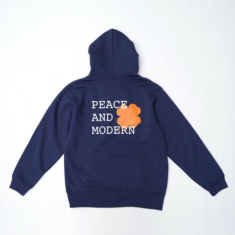 SWEAT HOODY-PEACE AND MODERN /スウェット フーディー -ピース アンド モダン(NAVY)