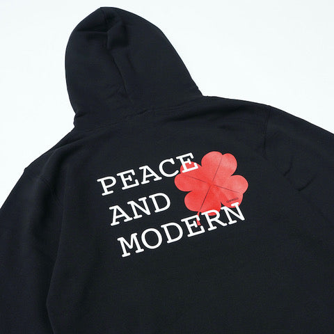 SWEAT HOODY-PEACE AND MODERN /スウェット フーディー -ピース アンド モダン(BLACK)