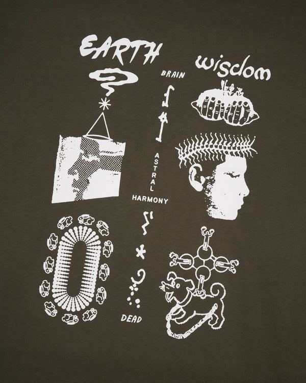 【BRAIN DEAD | ブレインデッド】EARTH WISDOM LONG SLEEVE SHIRT/アースウィズダムロングスリーブシャツ(DARK GREEN)