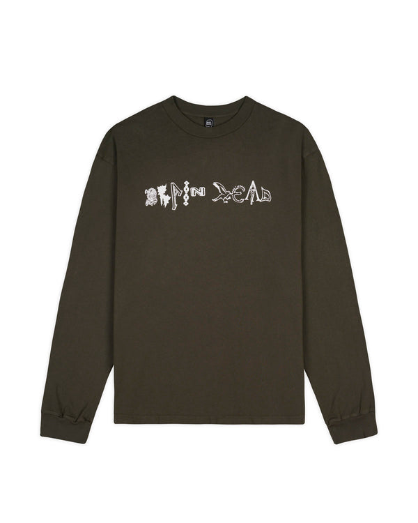 【BRAIN DEAD | ブレインデッド】EARTH WISDOM LONG SLEEVE SHIRT/アースウィズダムロングスリーブシャツ(DARK GREEN)