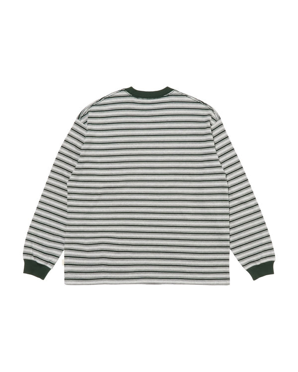 【FARAH|ファーラー】MULTI STRIPED CREWNECK L/S TEE/マルチストライプクルーネックL/Sティー(BROWN , GREEN)