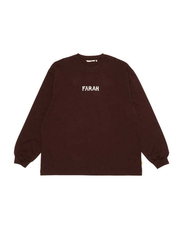 【FARAH|ファーラー】PRINTED GRSPHIC L/S TEE"TEXAS LONG HORN EMBLEM"/プリントグラフィックL/Sティー”テキサスロングホーンエンブレム(BROWN)