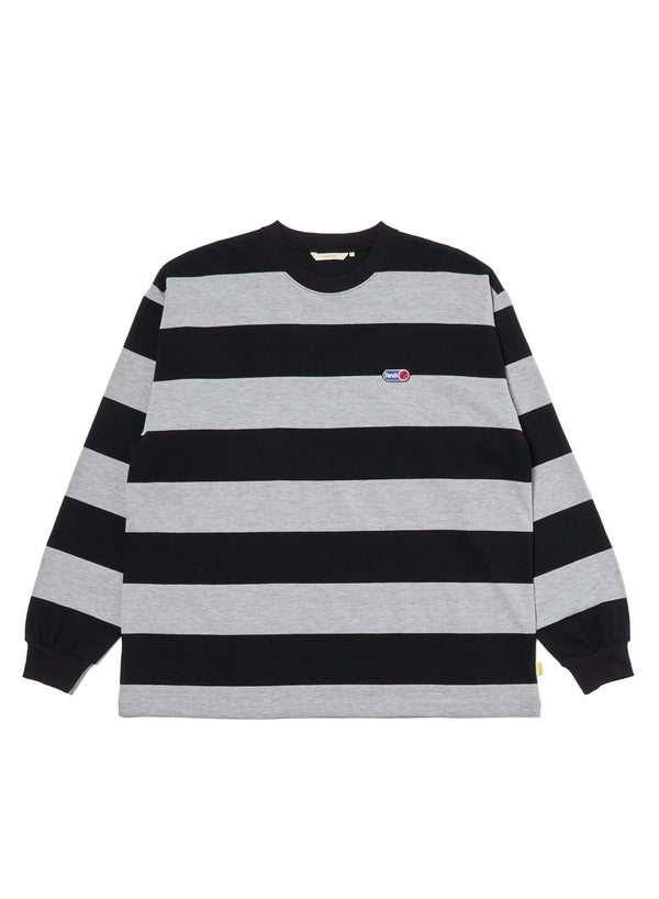 【FARAH|ファーラー】WIDE STRIPED L/S TEE/ワイドストライプL/Sティー(GREY)