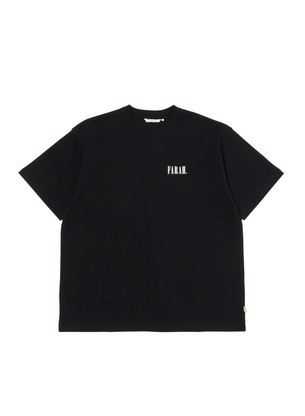 【FARAH|ファーラー】PRINTED GRAPHIC S/S TEE"CLASSIC LOGO"/プリントグラフィックS/Sティー"クラシックロゴ"(BLACK)