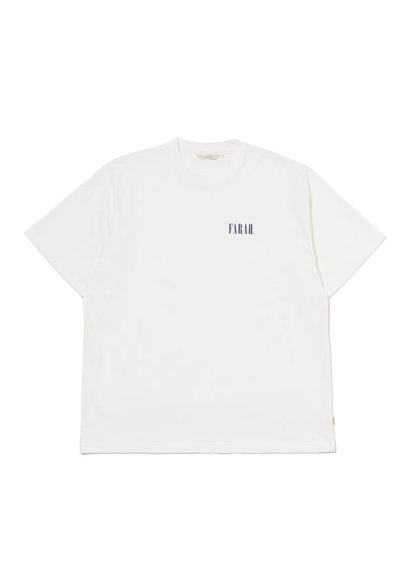 【FARAH|ファーラー】PRINTED GRAPHIC S/S TEE"CLASSIC LOGO"/プリントグラフィックS/Sティー"クラシックロゴ"(WHITE)