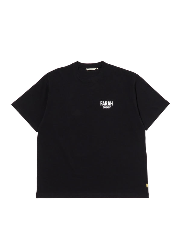 【FARAH|ファーラー】PRINTED GRAPHIC S/S TEE"FARAH SOUND"/プリンテッドグラフィックTシャツ"ファーラーサウンド"(DARK GREEN , BLACK , WHITE)