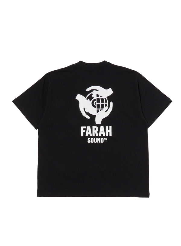 【FARAH|ファーラー】PRINTED GRAPHIC S/S TEE"FARAH SOUND"/プリンテッドグラフィックTシャツ"ファーラーサウンド"(DARK GREEN , BLACK , WHITE)