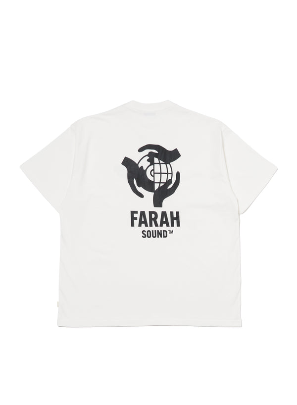 【FARAH|ファーラー】PRINTED GRAPHIC S/S TEE"FARAH SOUND"/プリンテッドグラフィックTシャツ"ファーラーサウンド"(DARK GREEN , BLACK , WHITE)