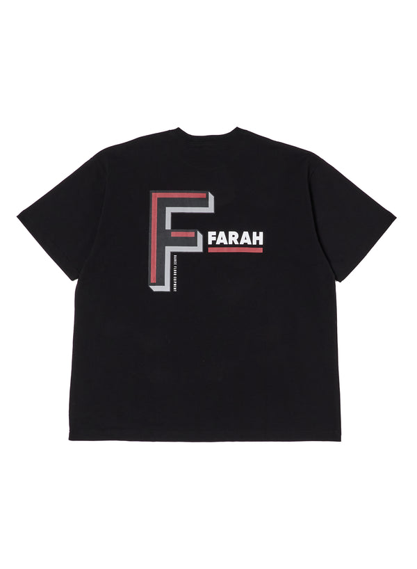 【FARAH|ファーラー】PRINTED GRAPHIC S/S TEE"D.F.E"/プリンテッドグラフィックTシャツ"D.F.E"(HEATHER GREY , BLACK)