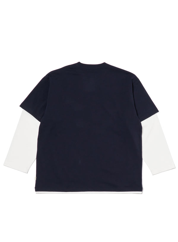 【FARAH|ファーラー】LAYERED L/S TEE/レイヤードL/Sティー(NAVY)