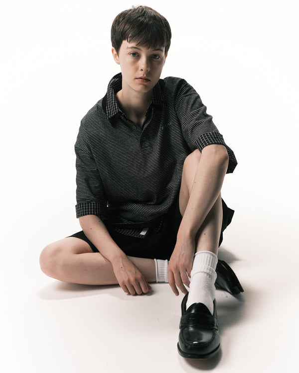 【FARAH|ファーラー】MULTI STRIPED S/S TEE/マルチストライプS/Sティー(BLACK)