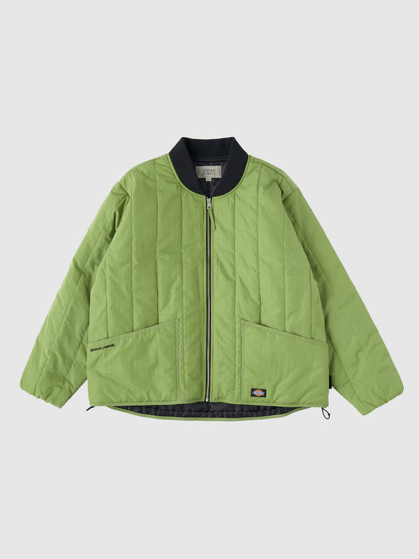 【SEDAN ALL-PURPOSE | セダンオールパーパス】DICKIES/QUILTED WORK JACKET/ディッキーズキルティングワークジャケット(FADED LIMEOIL BLACK)