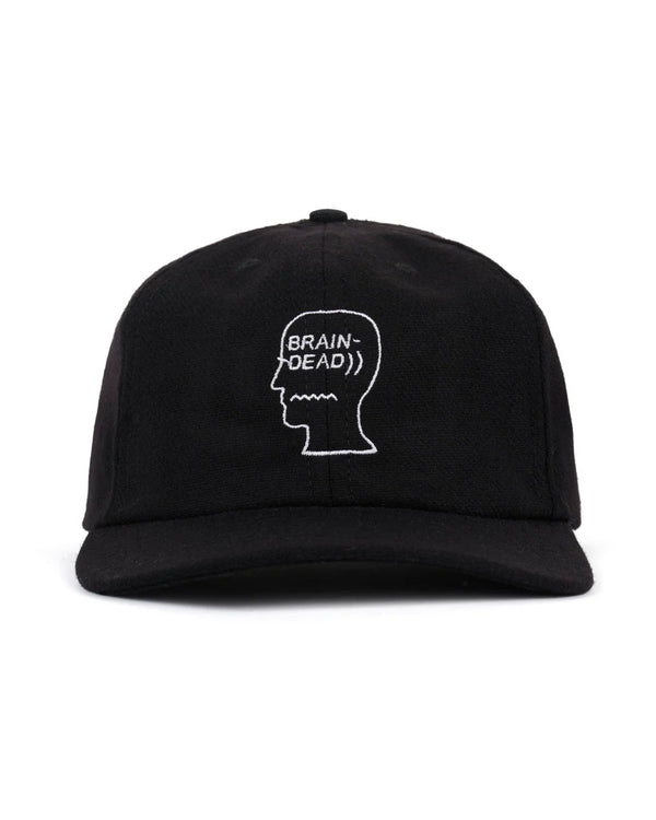 【BRAIN DEAD|ブレインデッド】FLANNEL LOGOHEAD 6 PANEL HAT/フランネルロゴヘッド6パネルハット(BLACK)