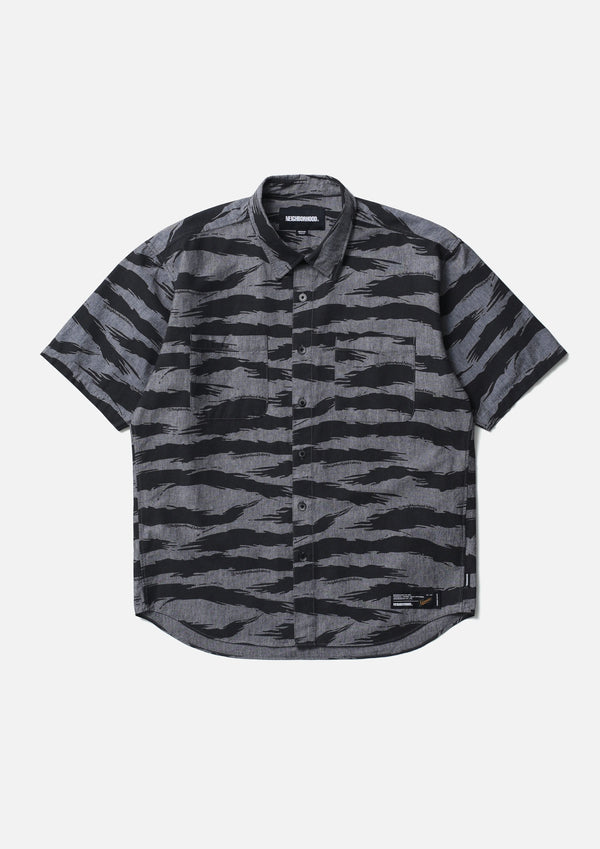 【NEIGHBORHOOD|ネイバーフッド】CAMO PATTERN CHAMBRAY SHIRT SS /カモパターンシャンブレーシャツSS(BLACK,INDIGO)