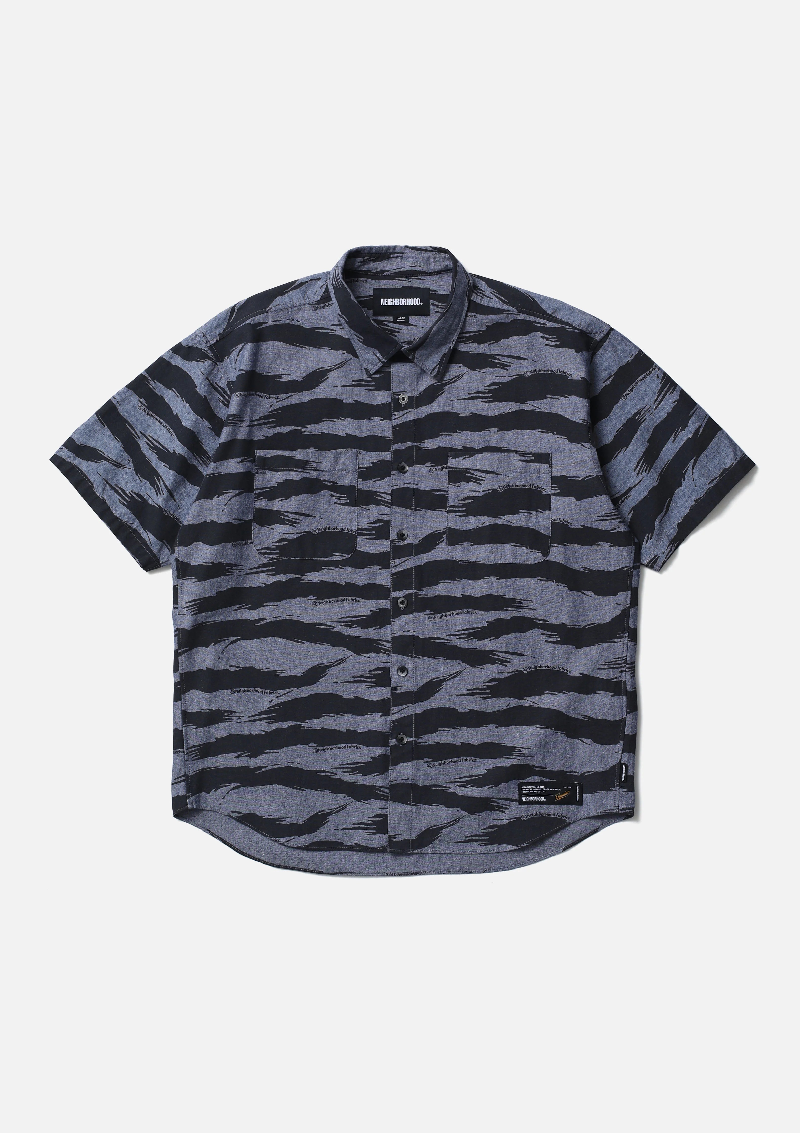 NEIGHBORHOOD|ネイバーフッド】CAMO PATTERN CHAMBRAY SHIRT SS (BLACK NEIGHBORHOOD|ネイバーフッド】CAMO PATTERN CHAMBRAY SHIRT SS (BLACK