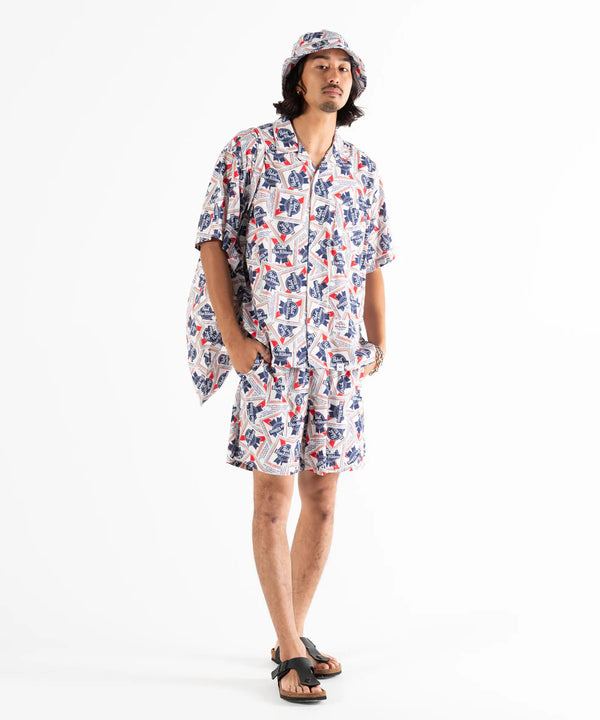 【BEDWIN |ベドウィン】Pabst Ex. S/S OPEN COLLAR SHIRT "COLIN" (MIX)