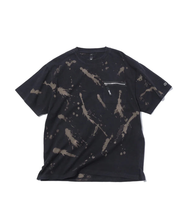 【SILAS|サイラス】BLEACH ZIP POCKET S/S TEE/ブリーチジップ ポケットS/S TEE(BLACK)