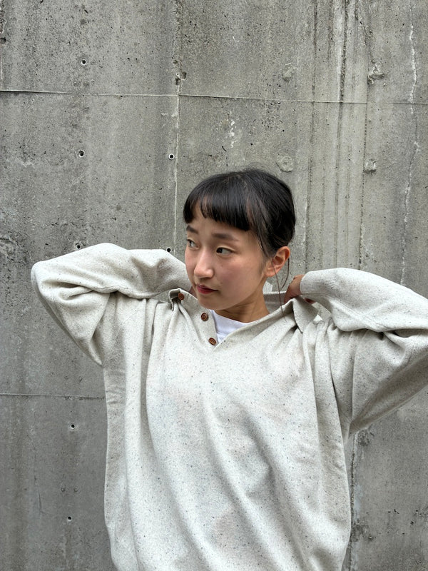 【CREPUSCULE|クレプスキュール】L/S POLO/ロングスリーブ ポロ(WHITE , GRAY , BLACK)