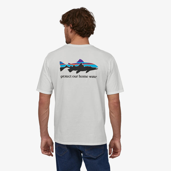 M’S HOME WATER TROUT ORGANIC T-SHIRT(WHI)