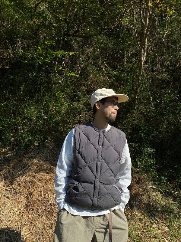 【PAPERSKY WEAR|ペーパースカイウェア】MIDDEL LAYER DOWN VEST/ミドルレイヤーダウンベスト(GRAY)